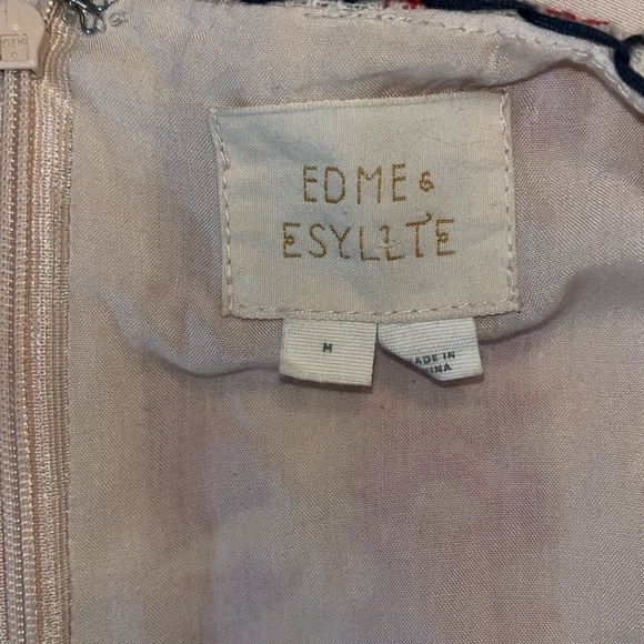 Anthropologie Edme & Esyllte Petra Swing Dress Cream Embroidered Design Medium - Picture 6 of 8